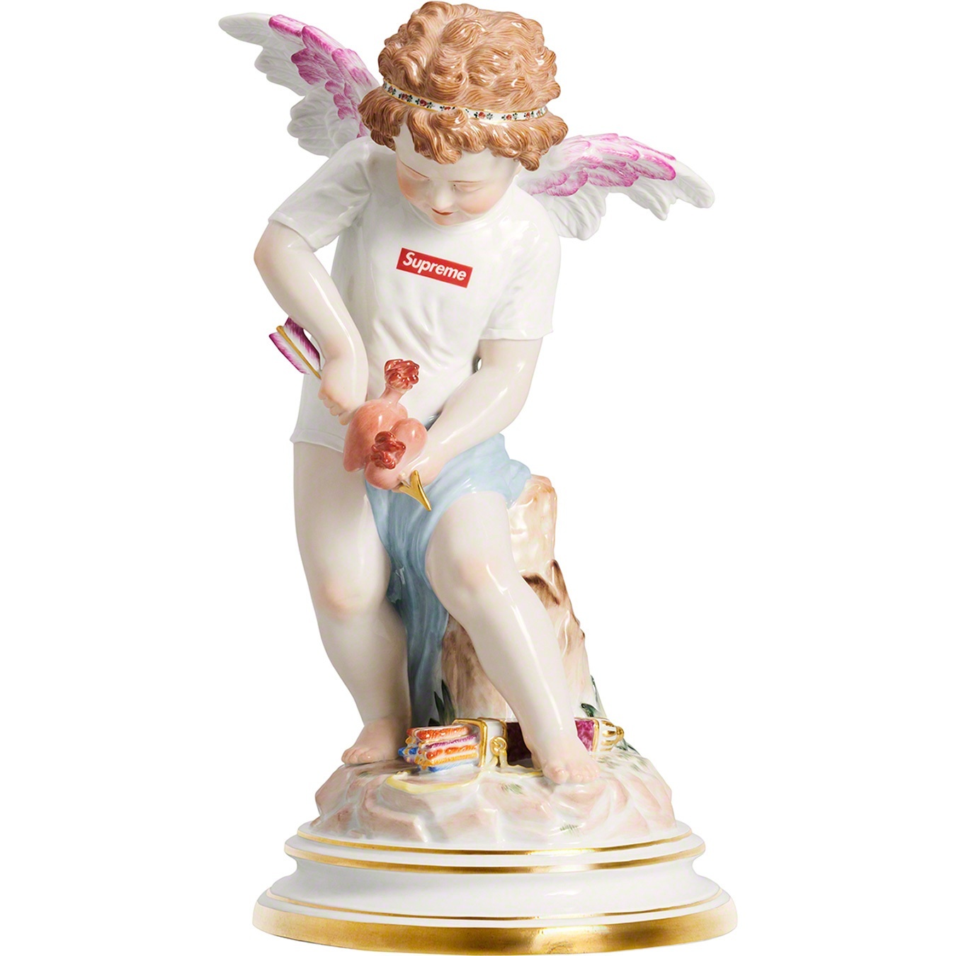 Supreme®/Meissen® Hand-Painted Porcelain Cupid Figurine view 2